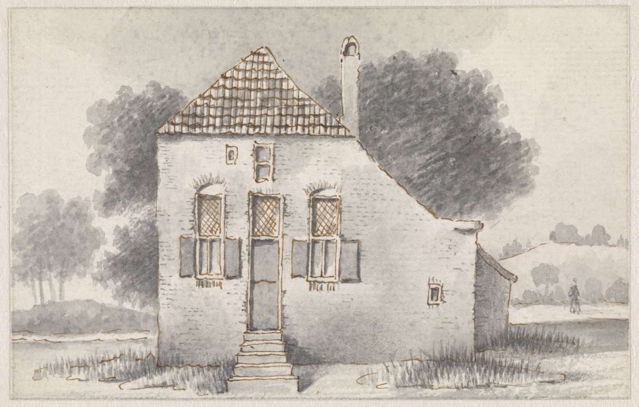 Haus in Zoelmond, in der Betuwe, frontal gesehen von Evert Doublet