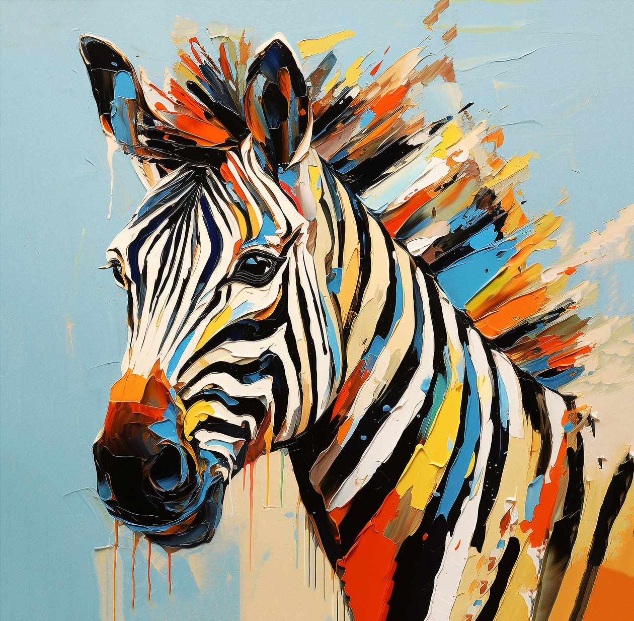 Abstraktes Savannentier Zebra von F. Abderrahim