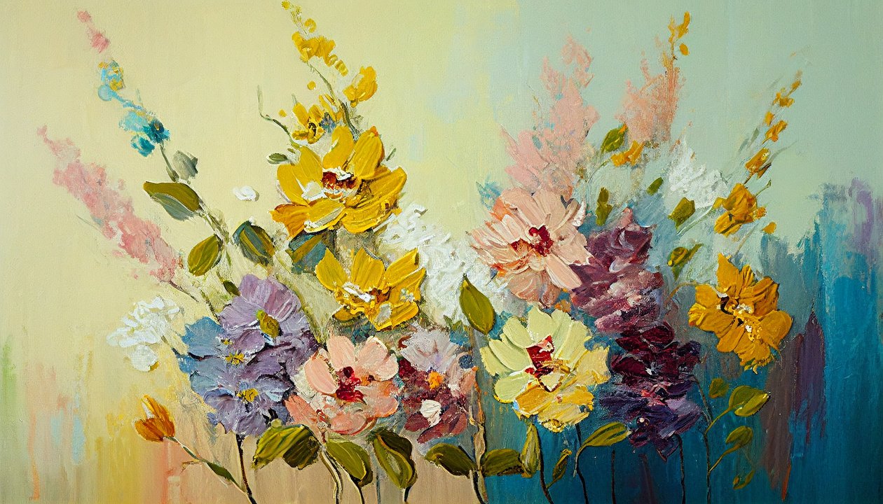 Antike Blumen in Vase von F. Abderrahim