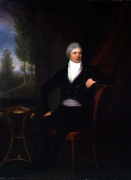 Porträt eines sitzenden Herrn am Fenster von F. Landsberg