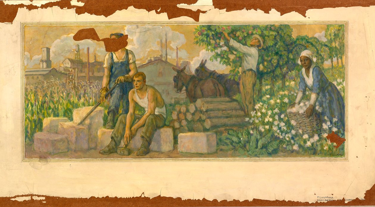 Überfluss von heute (Wandbildstudie, Clarksville, Tennessee Postamt) von F. Luis Mora