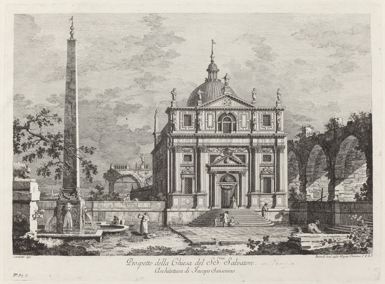 Ansicht der Kirche des Heiligen Erlösers von Fabio Berardi after Canaletto