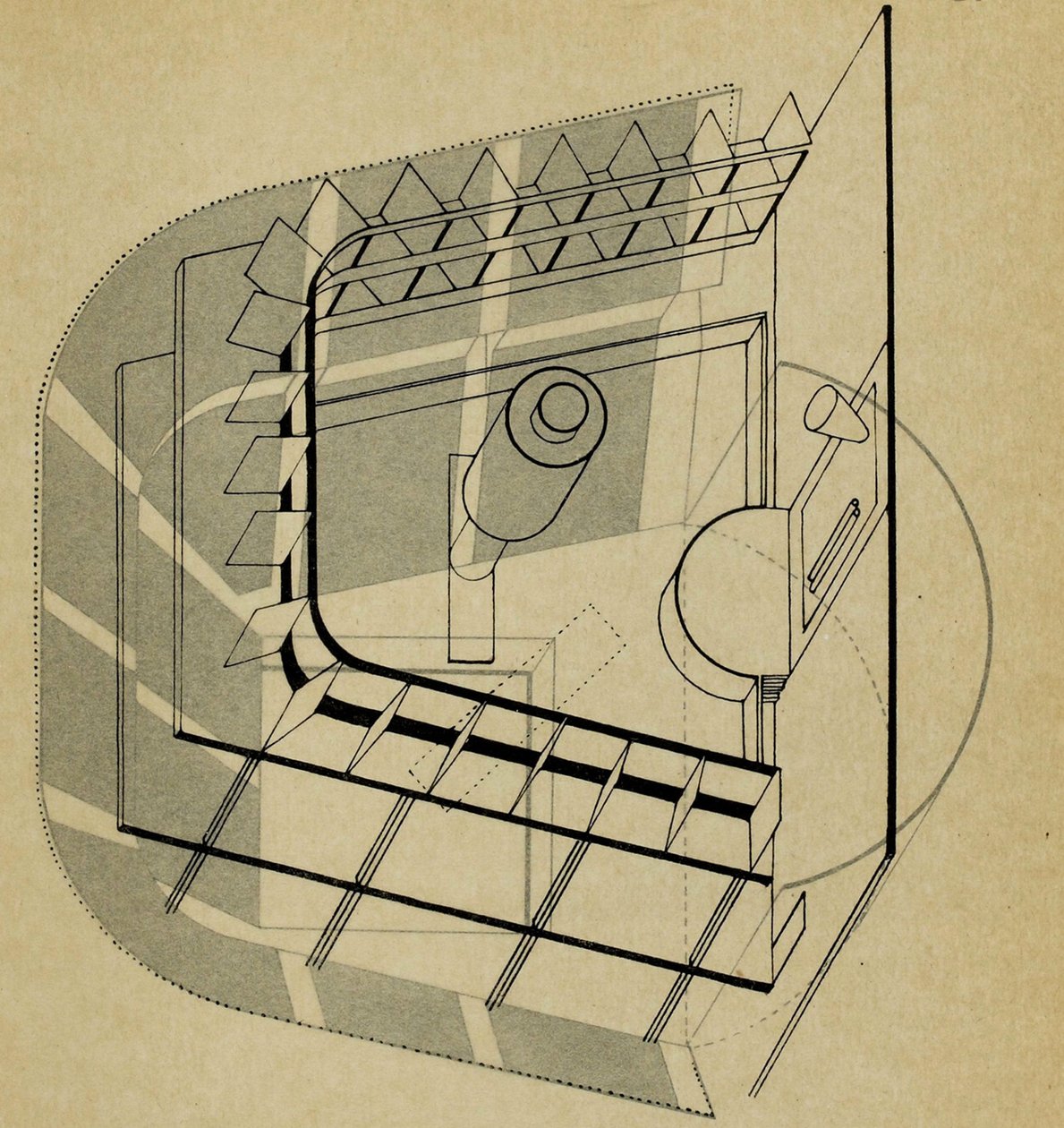 U-Theater. Von Die Bühne im Bauhaus, 1925 von Farkas Molnar