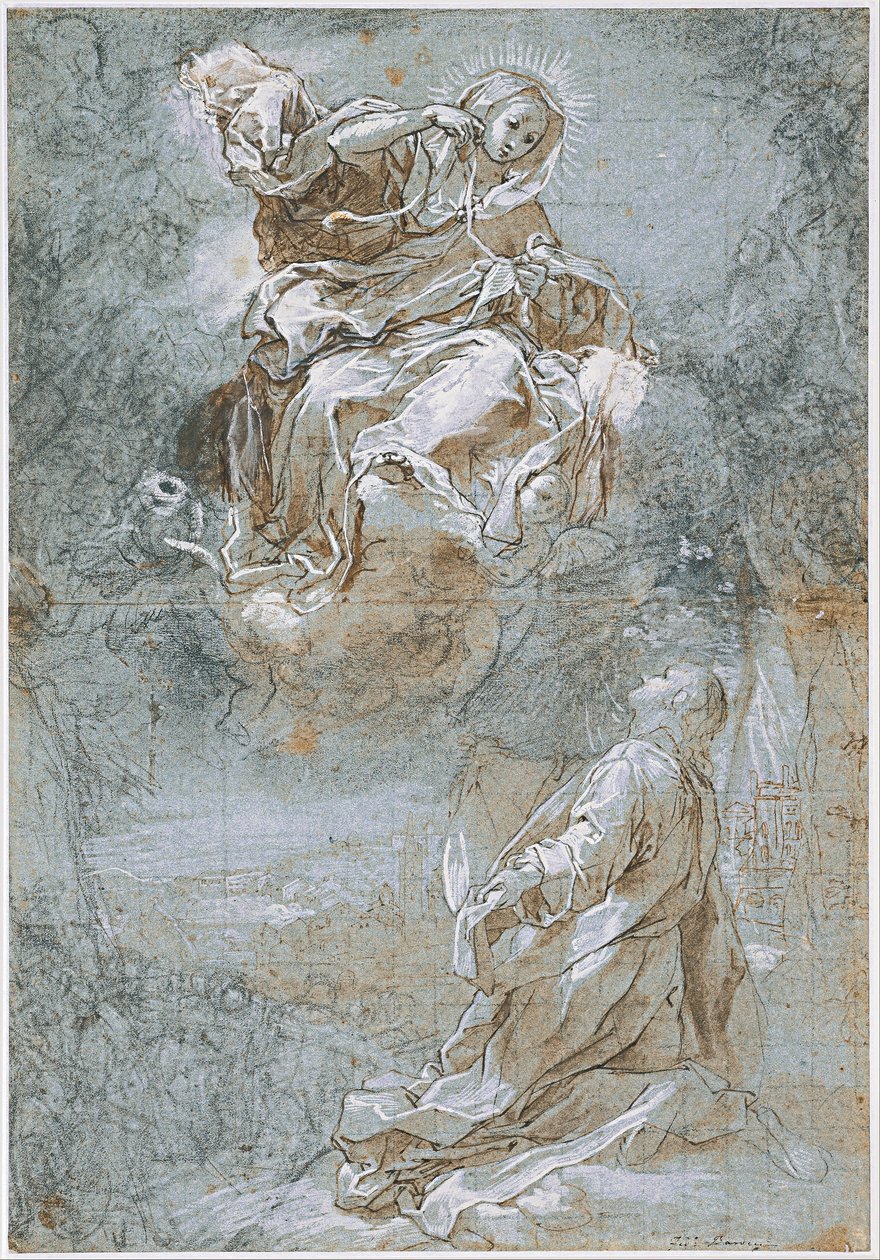 Das Wunder des heiligen Gürtels (recto), ca. 1600-1610 von Federico Barocci