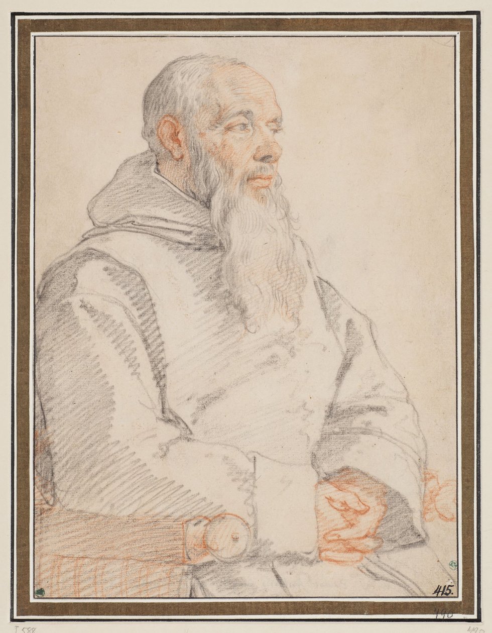 Porträt eines bärtigen Mönchs von Federico Zuccaro