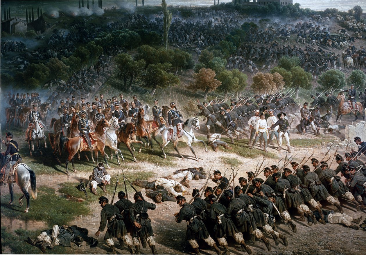 Die Schlacht von San Martino (Detail) von Felice Cerruti Bauduc