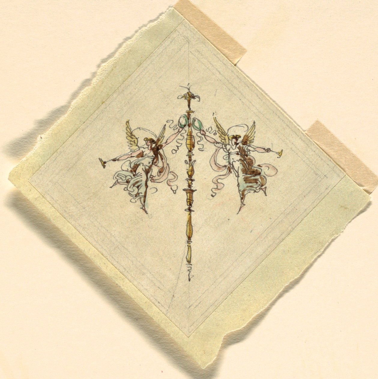 Ruhm mit Trompete, Sala di Recezione, Palazzo Quirinale, Rom von Felice Giani