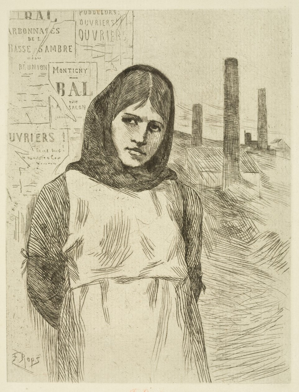 Der Streik (Die Kohlenbrandster) von Félicien Rops