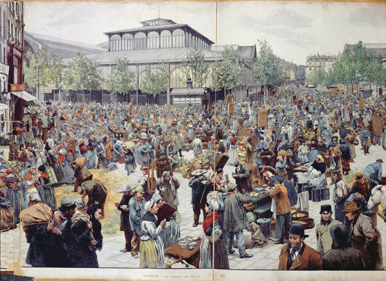 Der Markt in Les Halles, 1888 von Felicien baron de Myrbach Rheinfeld