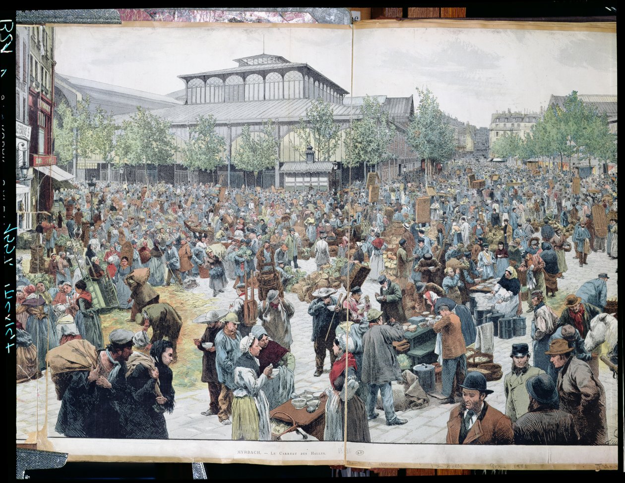 Ansicht von Les Halles, 1885 von Felicien baron de Myrbach Rheinfeld