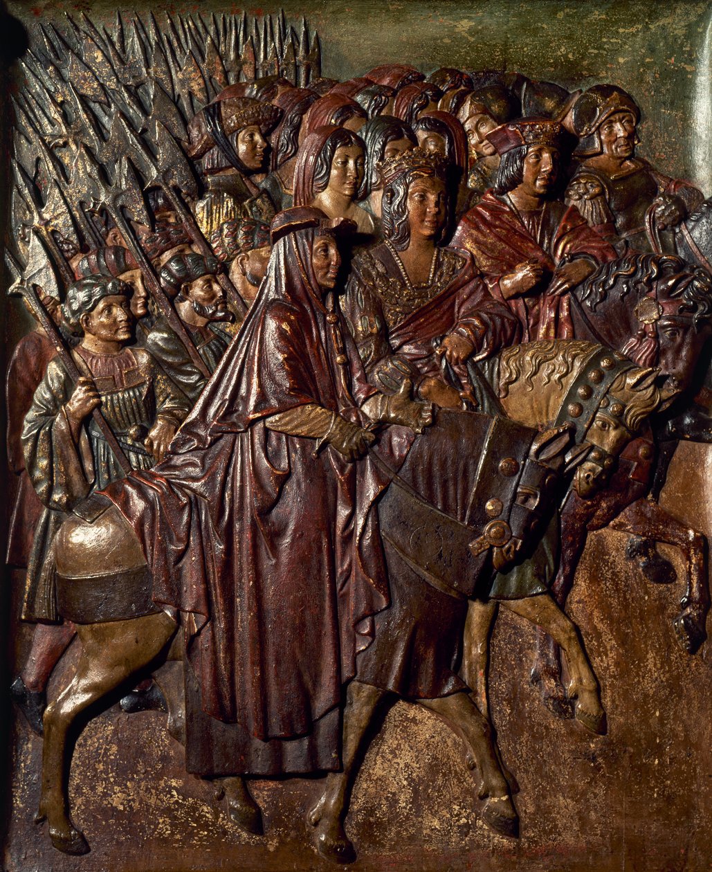 Die katholischen Könige empfangen die Schlüssel von Granada (Holz) von Felipe Bigarny or Vigarny