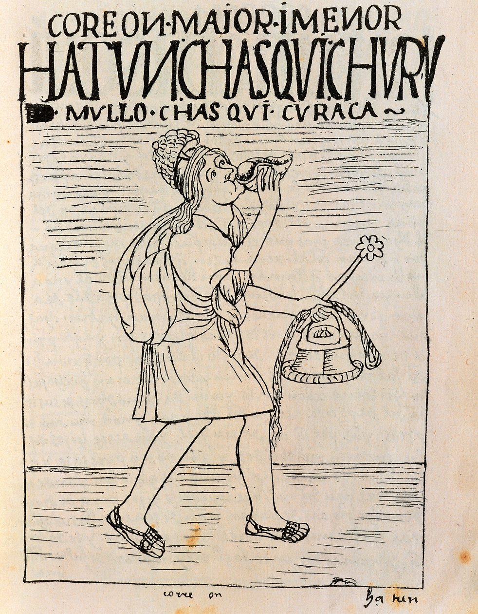 Ein Chasqui, königlicher Bote der Inka von Felipe Huaman Poma de Ayala