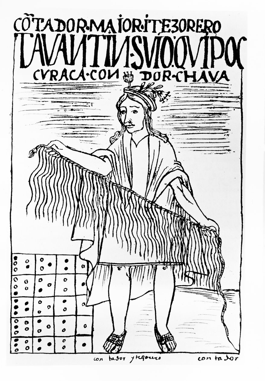 Hauptbuchhalter und Schatzmeister, Tawantin Suyu Khipuq Kuraka, Hüter des Khipu von Felipe Huaman Poma de Ayala