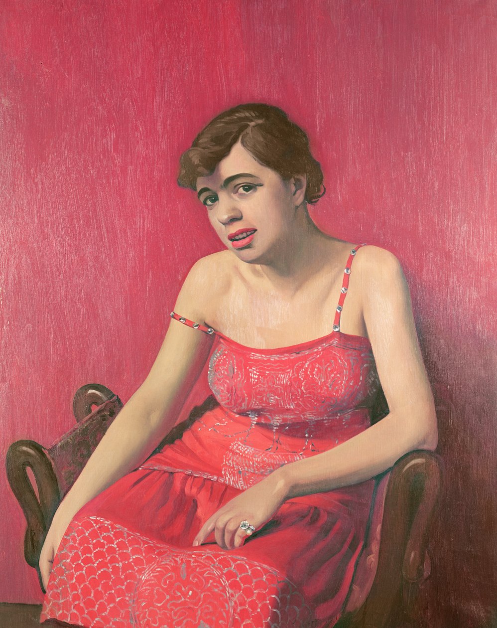 Rumänische Frau in einem roten Kleid, 1925 von Felix Edouard Vallotton