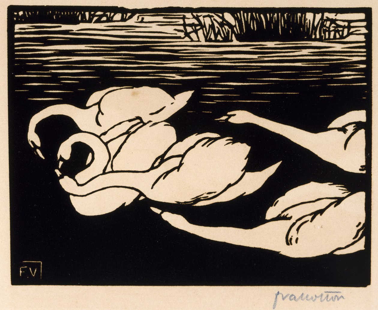 Die Schwäne, 1892 von Felix Edouard Vallotton