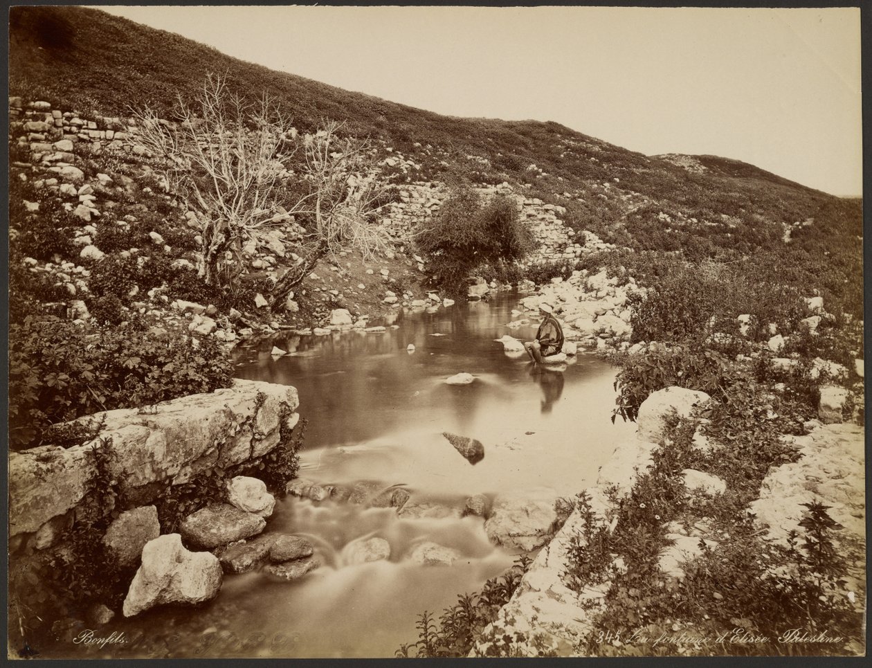 Der Brunnen von Elisee, Palästina von Félix Bonfils