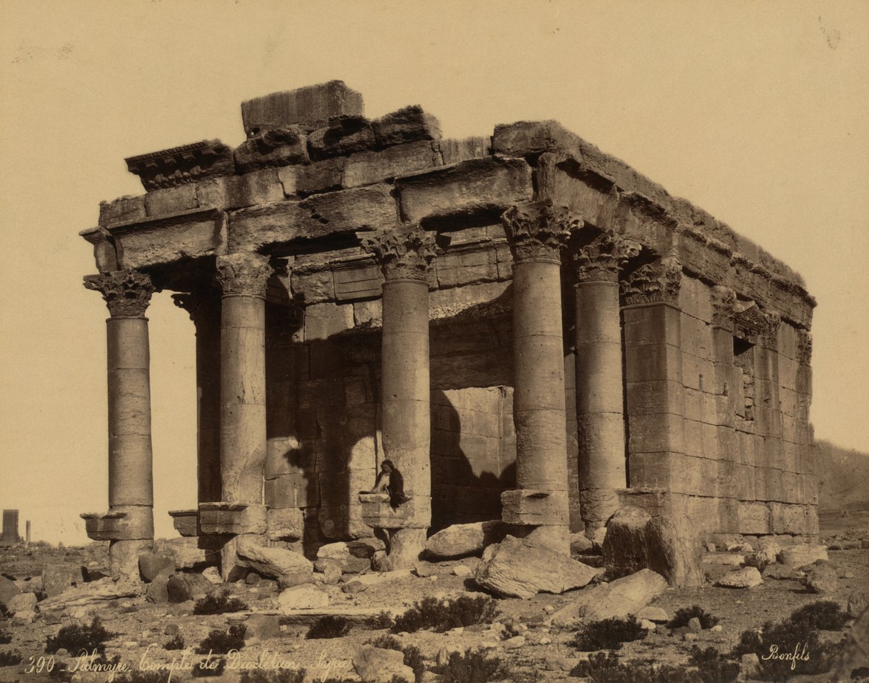 Der Tempel von Bel oder Baal Shamin, Palmyra, ca. 1875 von Félix Bonfils