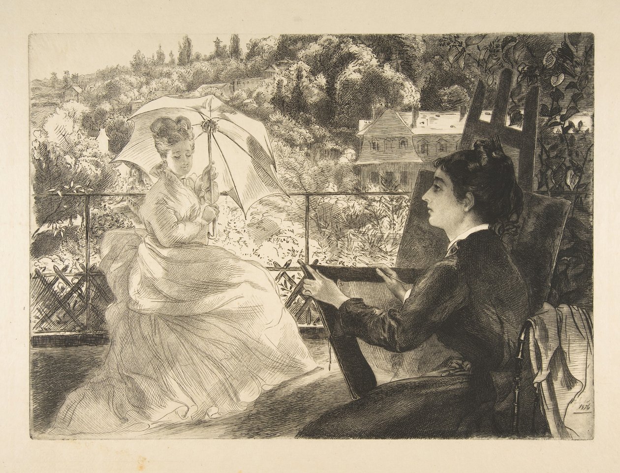 La Terrasse de la Villa Brancas, 1876 von Felix Bracquemond