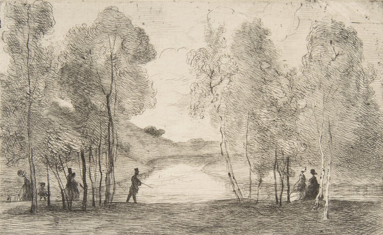 Der See im Bois de Boulogne, um 1858 von Felix Bracquemond
