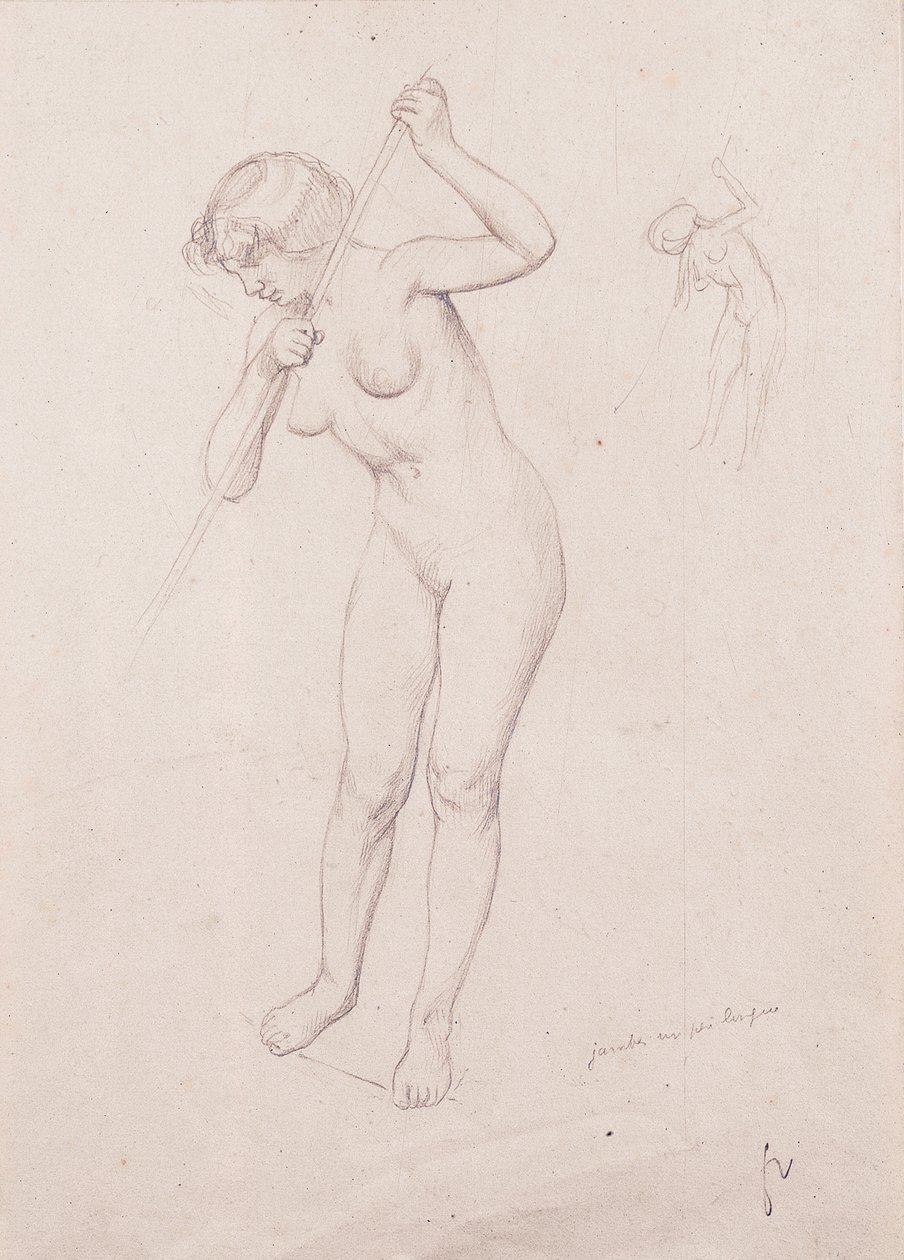 Figurenstudie für "Die Tötung des Orpheus" von Felix Edouard Vallotton