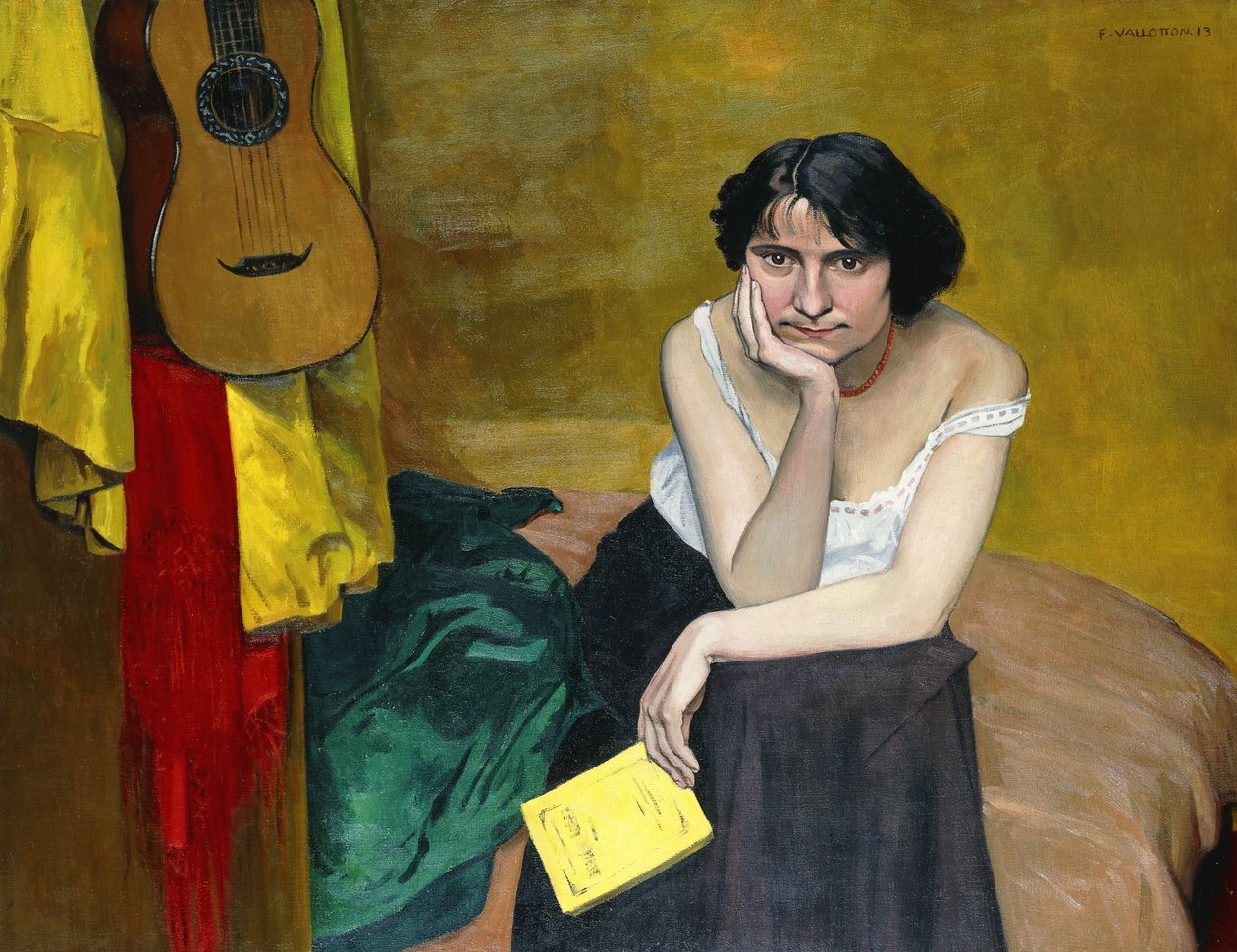 Frau und Gitarre; Femme et Guitare, 1913 von Felix Edouard Vallotton