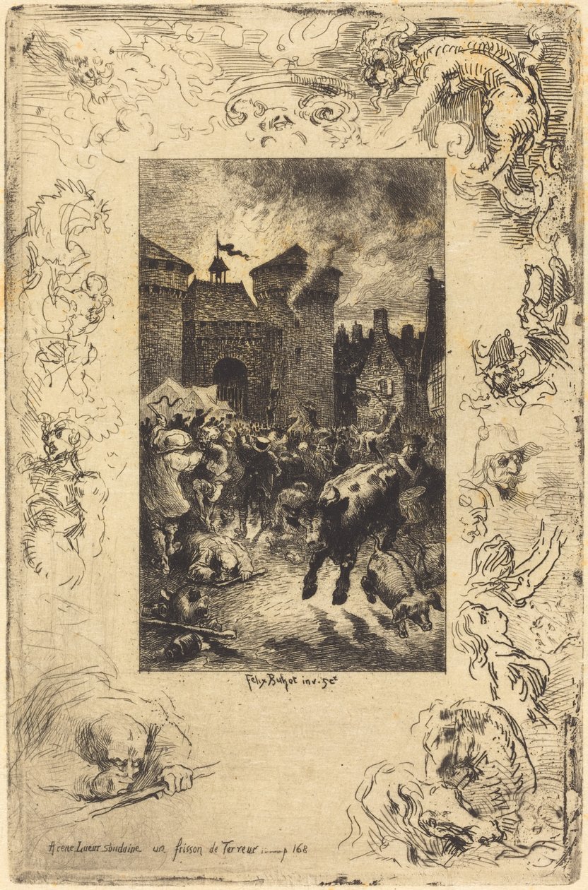 A cette lueur soudaine... Im plötzlichen Lichtschein..., 1878 von Felix Hilaire Buhot