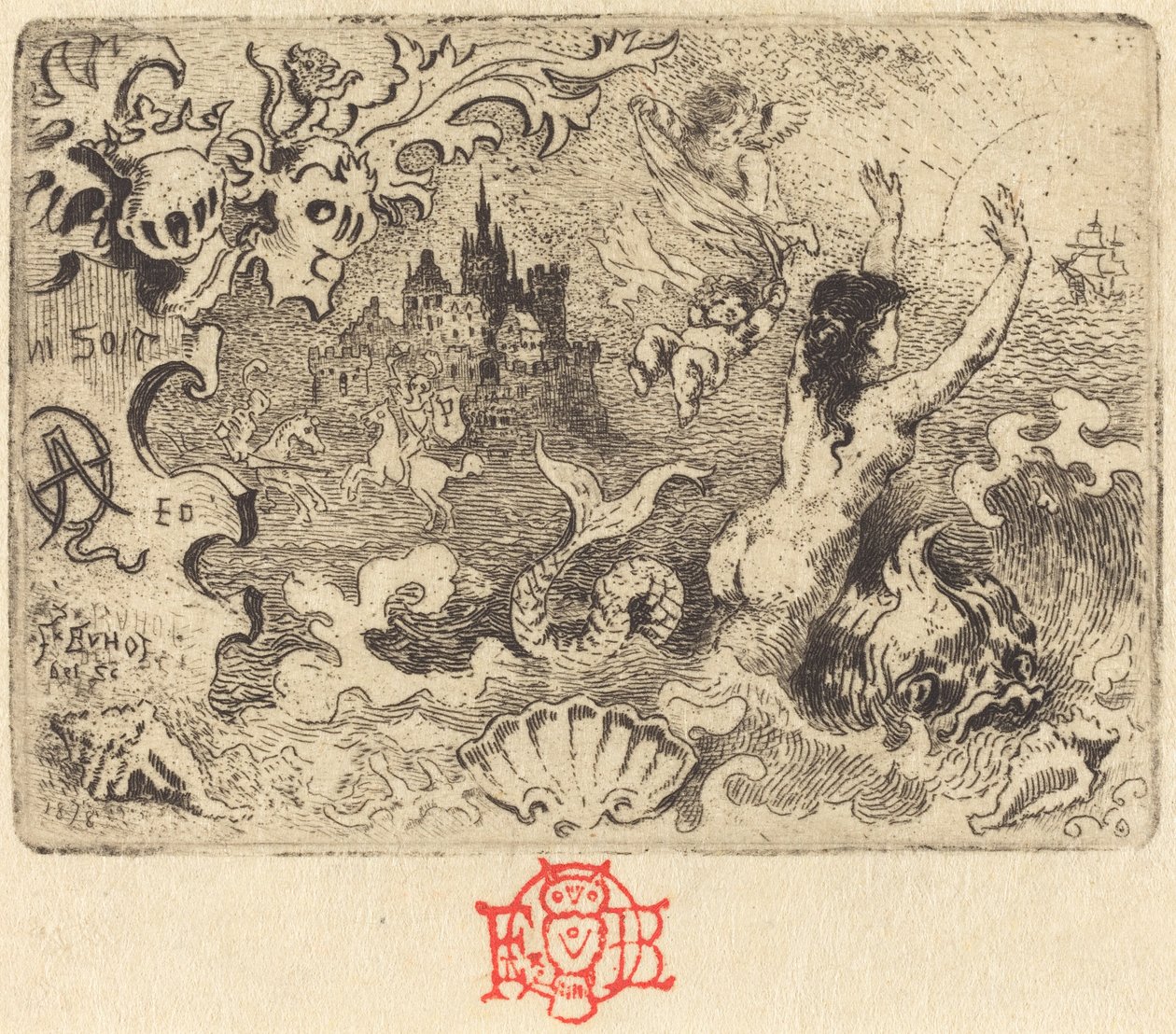 Jacques Cazottes "Der verliebte Teufel" (2. Vignette) von Felix Hilaire Buhot