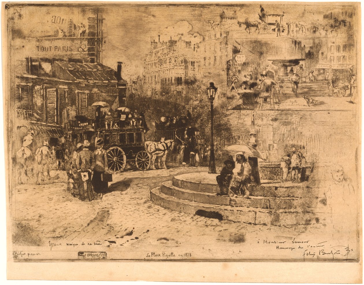 La Place Pigalle en 1878 von Felix Hilaire Buhot