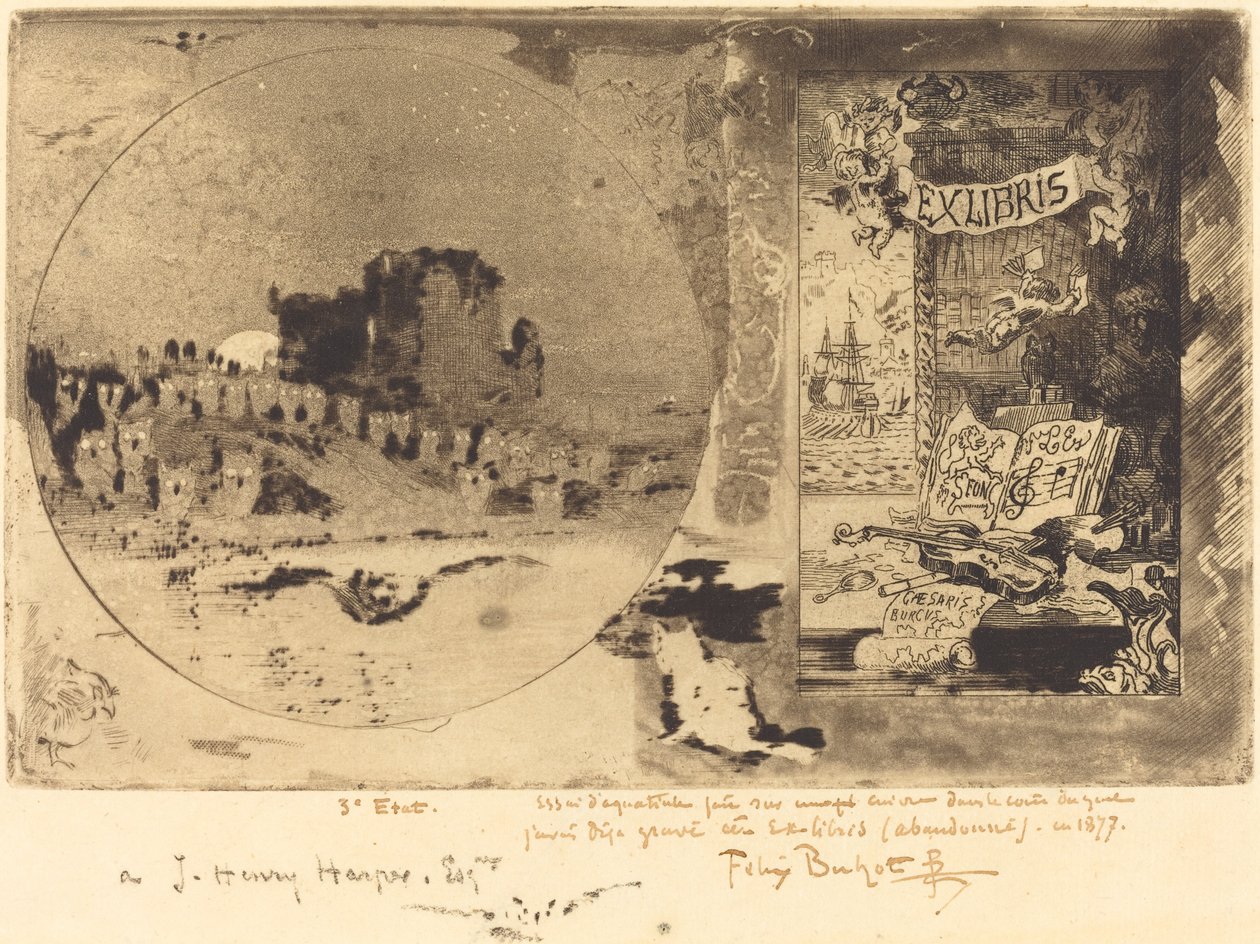 Le Château des hiboux (Schloss der Eulen) von Felix Hilaire Buhot