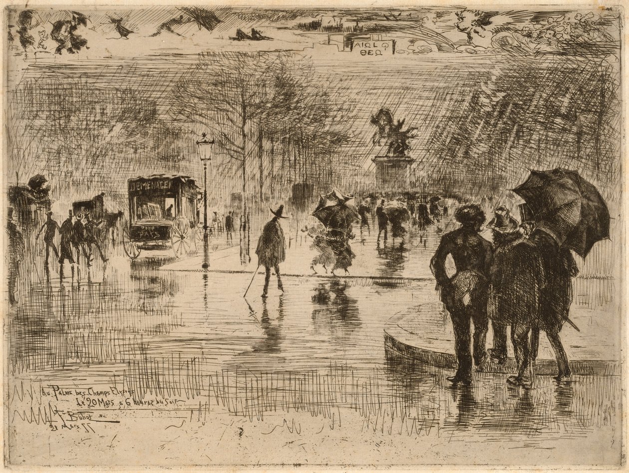 Die Rückkehr der Künstler, 1877 von Felix Hilaire Buhot