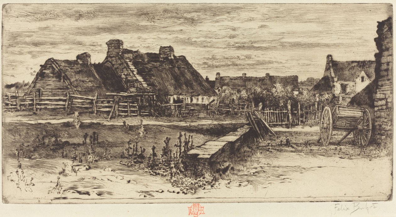 Die großen Strohhütten von Felix Hilaire Buhot