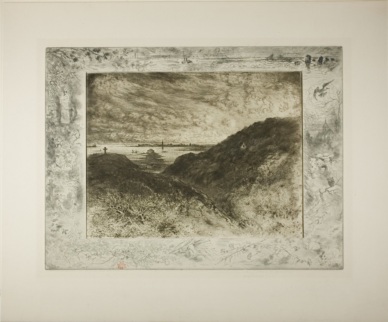 Die Klippe, Bucht von St. Malo von Felix Hilaire Buhot