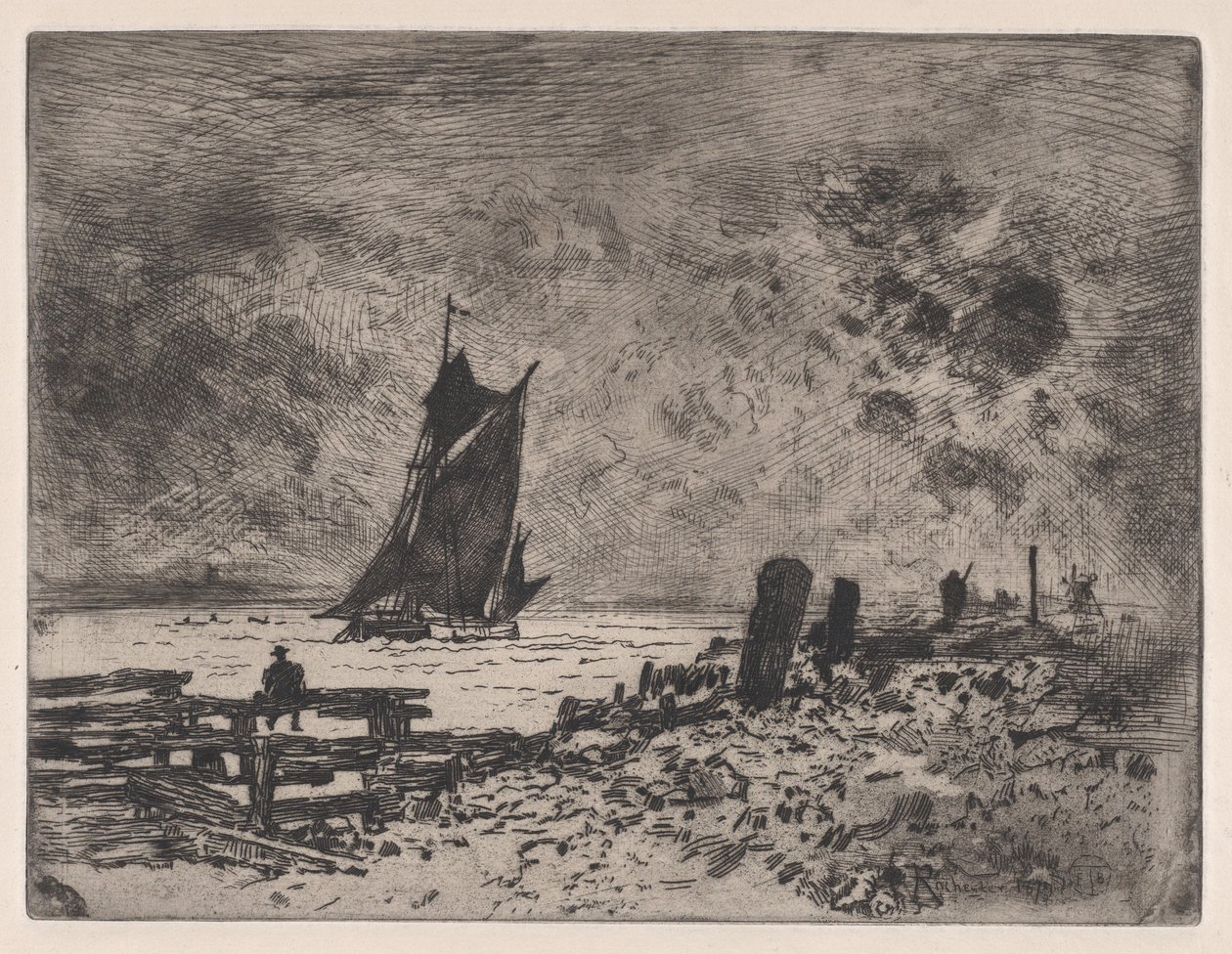 Der kleine Marine - Souvenir von Medway von Felix Hilaire Buhot