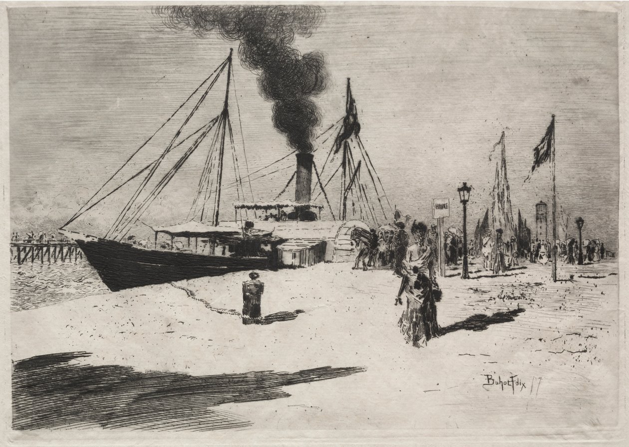 Der Kai von Trouville von Felix Hilaire Buhot