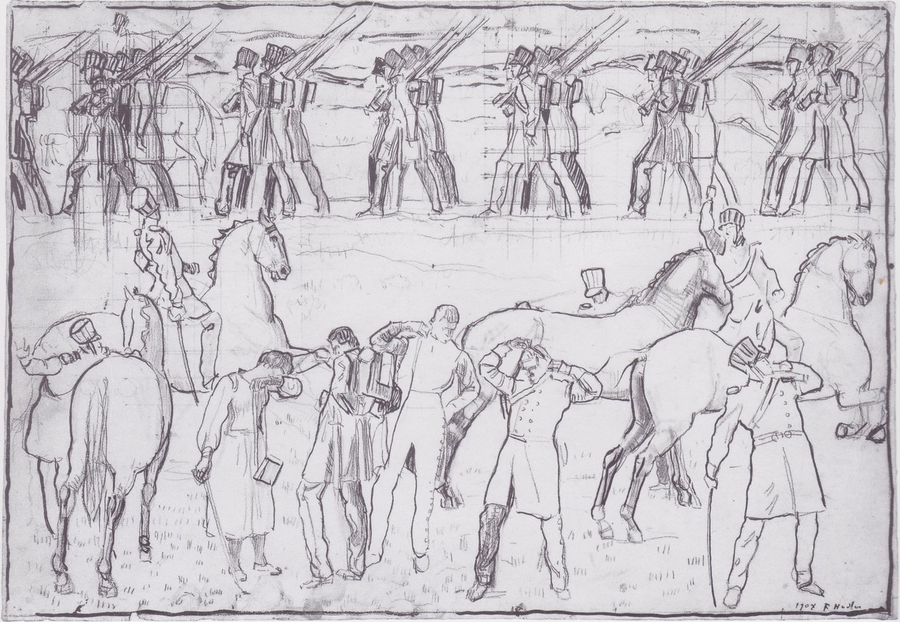 Der Auszug deutscher Studenten in den Freiheitskrieg von 1813 von Ferdinand Hodler