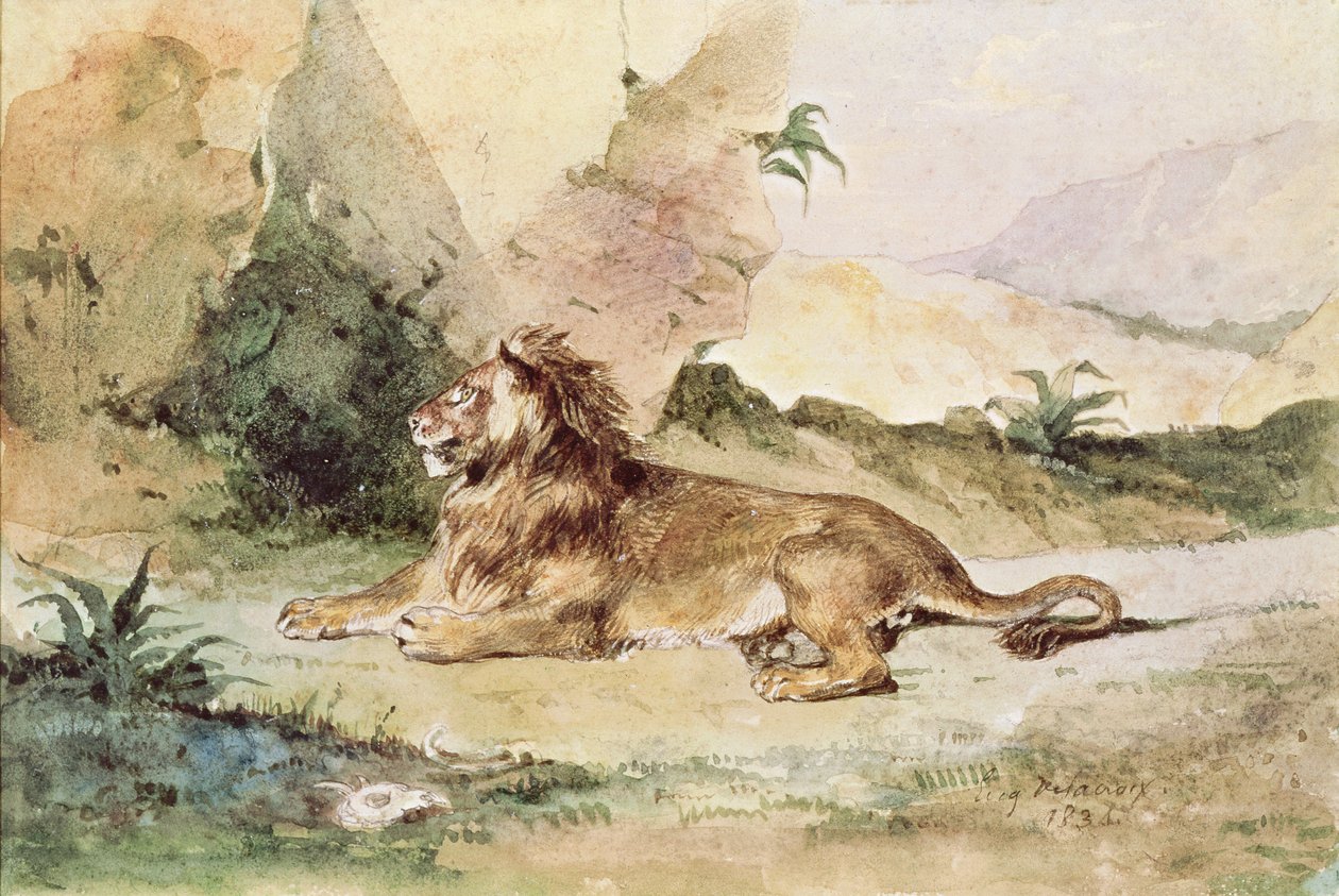 Ein Löwe in der Wüste, 1834 von Ferdinand Victor Eugene Delacroix
