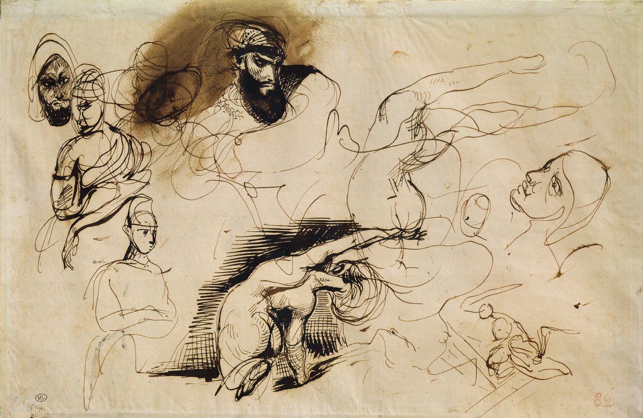 Skizze für Sardanapalus von Ferdinand Victor Eugene Delacroix