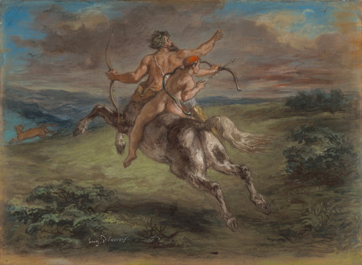 Die Erziehung des Achilles von Ferdinand Victor Eugene Delacroix