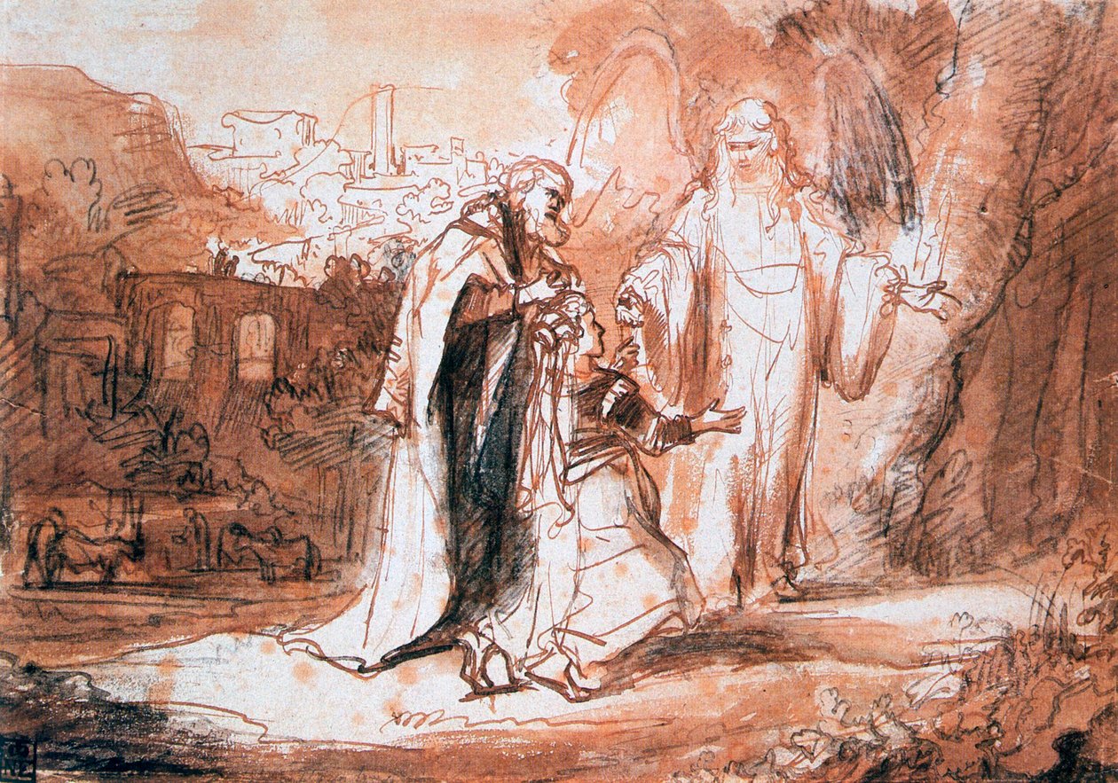 Ein Engel des Herrn erschien der Frau von Manoah ..., um 1636-1680 von Ferdinand Bol