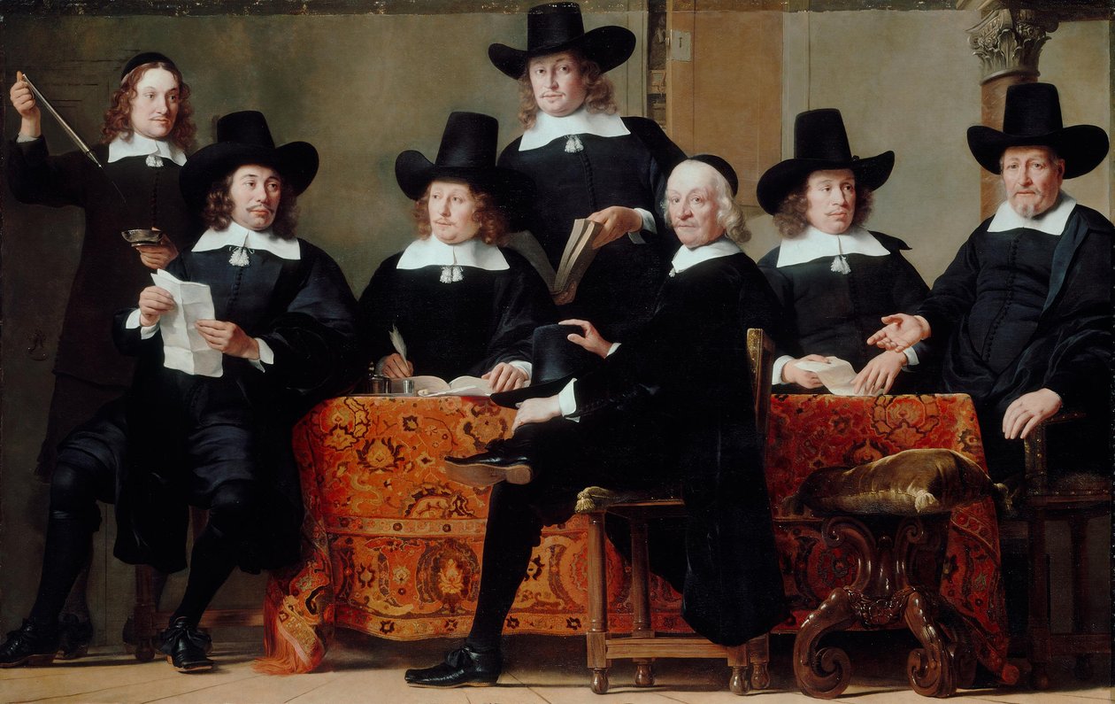 Die Vorsteher der Amsterdamer Weinhändlergilde von Ferdinand Bol