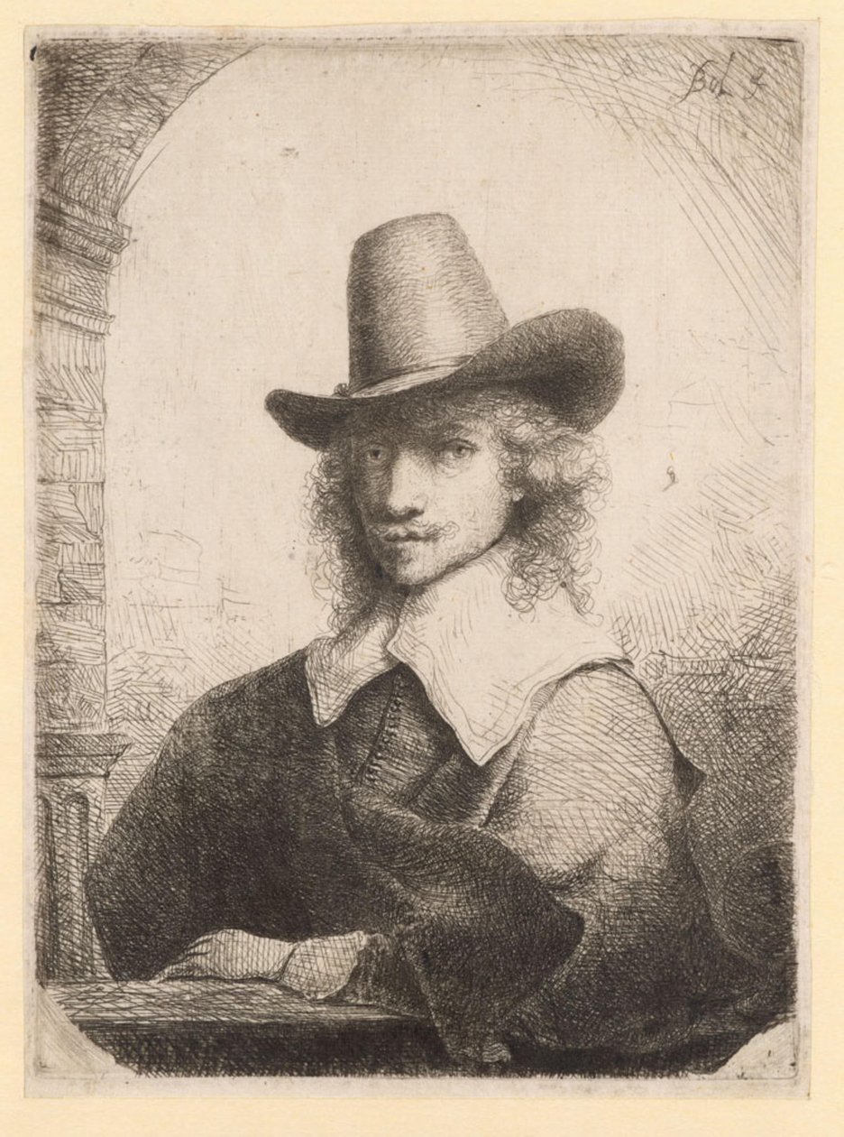 Porträt eines Mannes mit einem hohen Hut von Ferdinand Bol