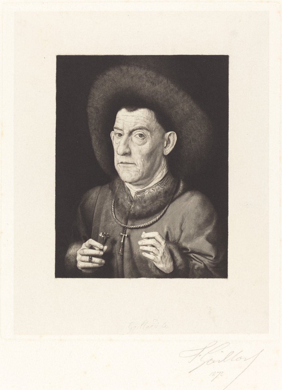 Der Mann mit der Nelke von Ferdinand Gaillard after Jan van Eyck