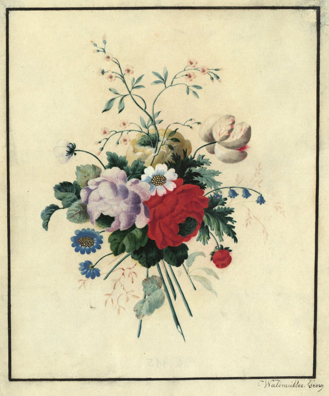 Rosen, Tulpen, Margeriten von Ferdinand Georg Waldmüller