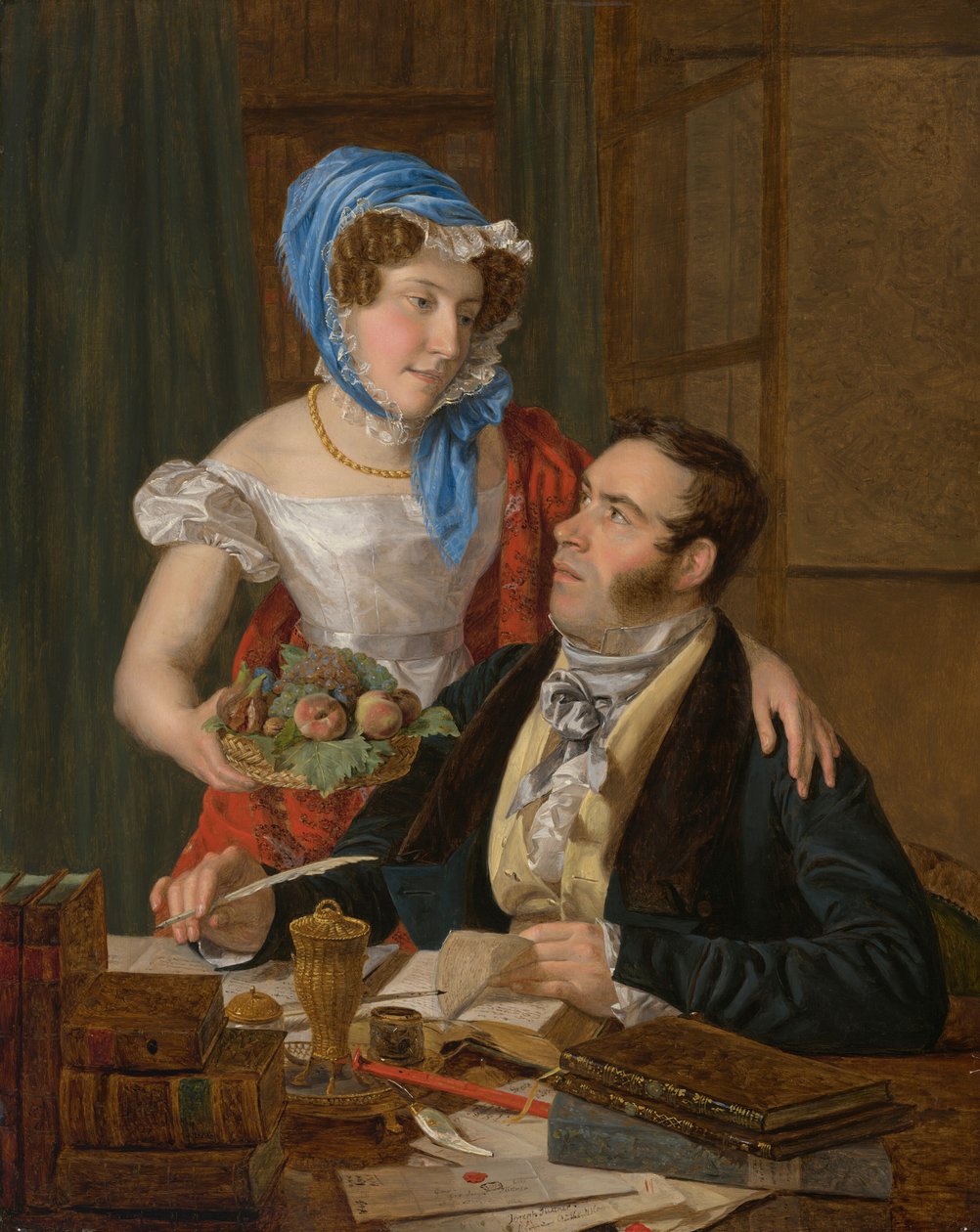 Der Kartograph Professor Josef Jüttner und seine Frau von Ferdinand Georg Waldmüller