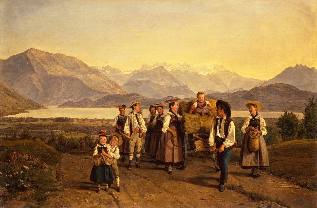 Die Heimkehr von der Ernte am Zugersee von Ferdinand Georg Waldmuller