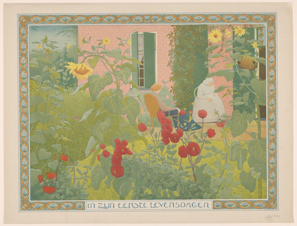 Zwei Frauen mit Baby von Ferdinand Hart Nibbrig (signed by artist)