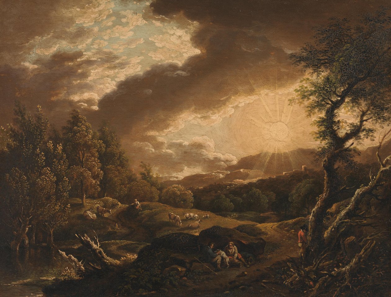 Landschaft mit Sonnenuntergang von Ferdinand Kobell