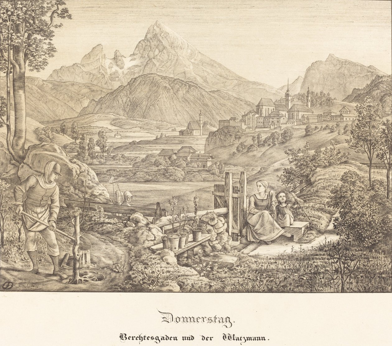 Donnerstag - Berchtesgaden und der Watzmann von Ferdinand Olivier