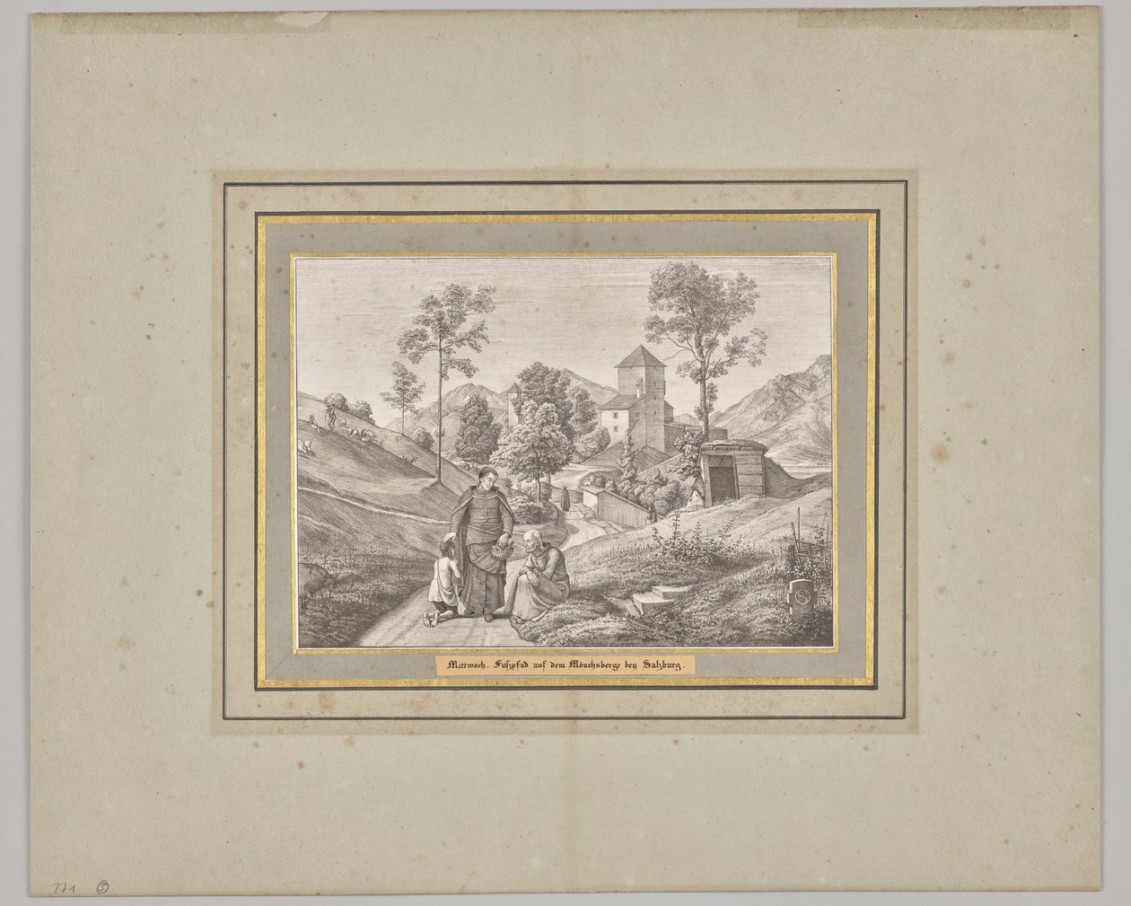 Mittwoch. Fußweg auf dem Mönchsberg bei Salzburg von Ferdinand Olivier