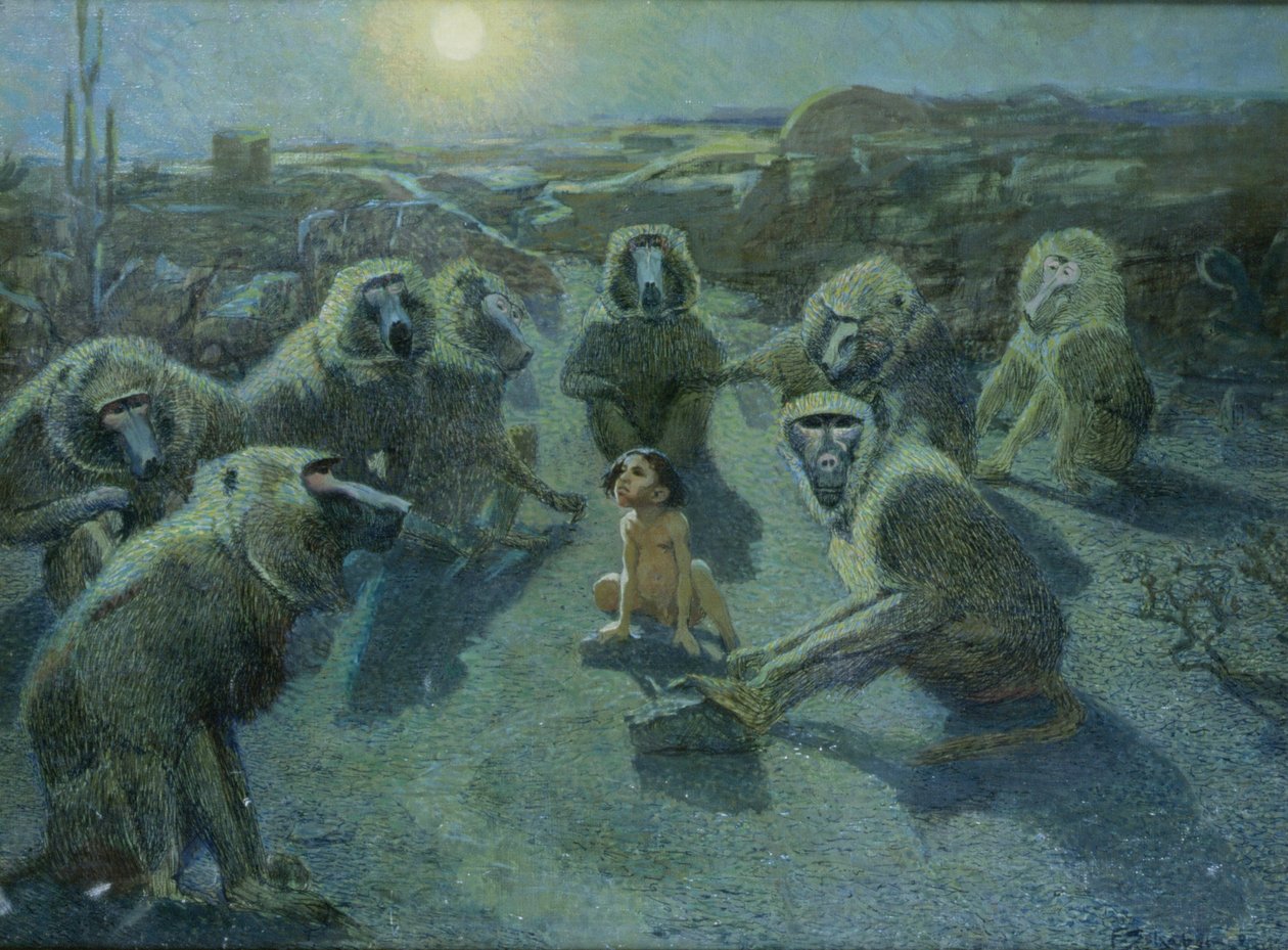 Mowgli von Affen gefangen von Ferdinand Schebek